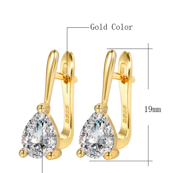 NEW 925 STERLING SILVER DIAMOND STUD EARRINGS, WONDERFUL EARRINGS, WOW EARRINGS - Picture 4 of 4